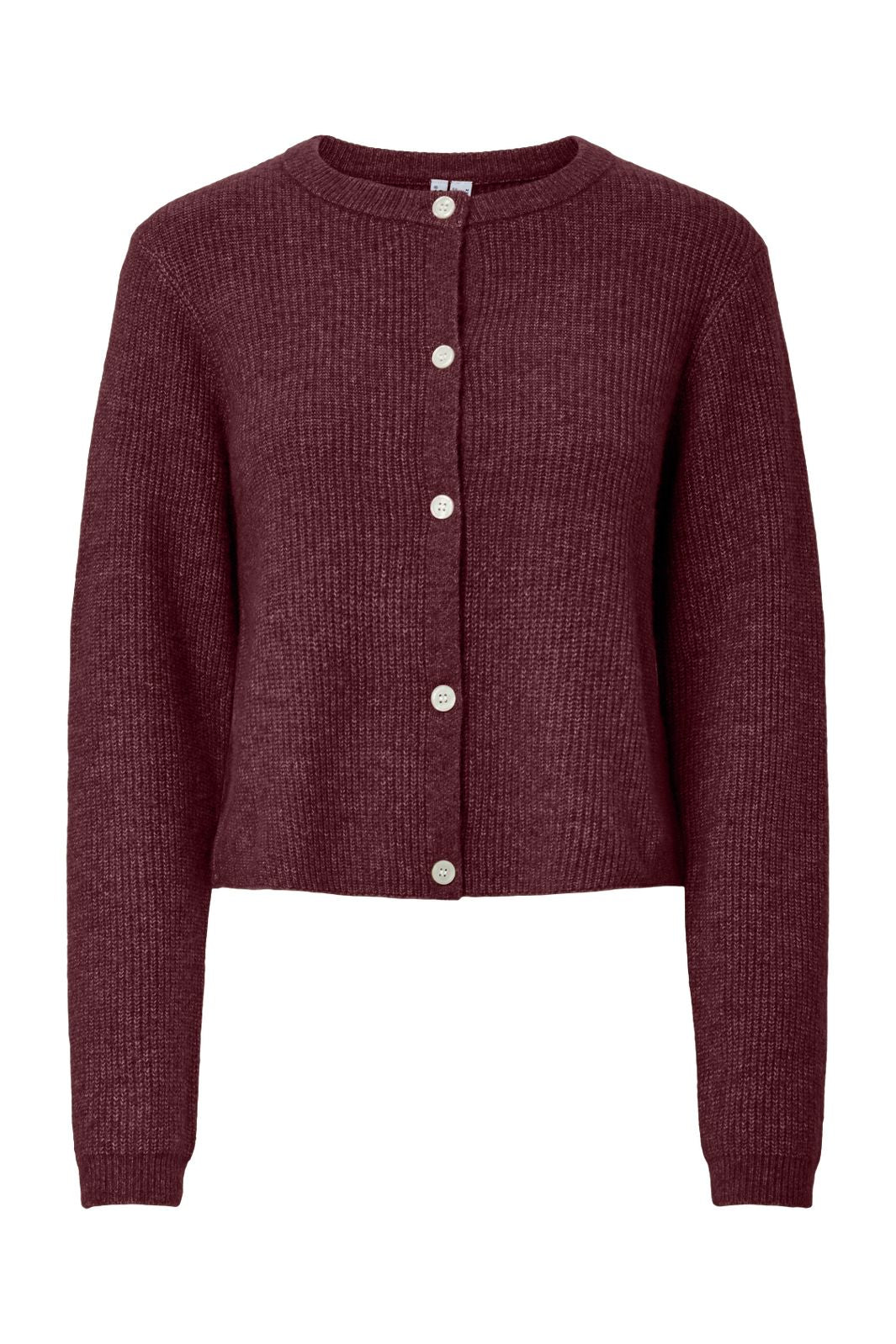 Pieces - Pcsilly Ls O-Neck Knit Cardigan - 4964322 Tawny Port Melange
