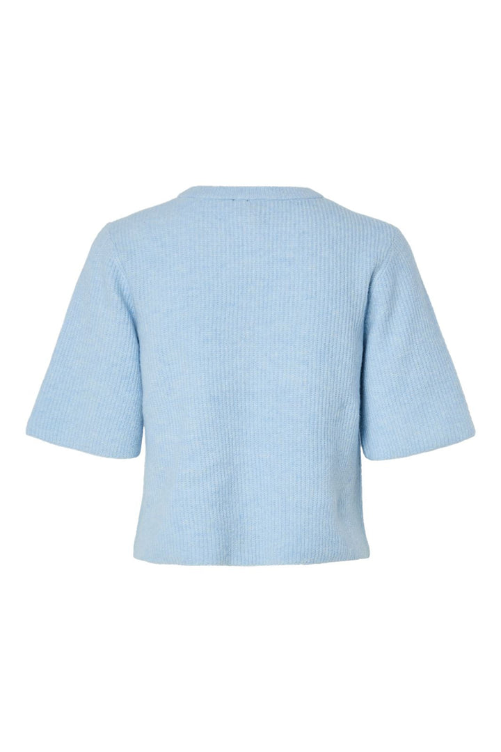 Pieces - Pcsilly Ss O-Neck Knit Cardigan - 4797581 Cashmere Blue Melange