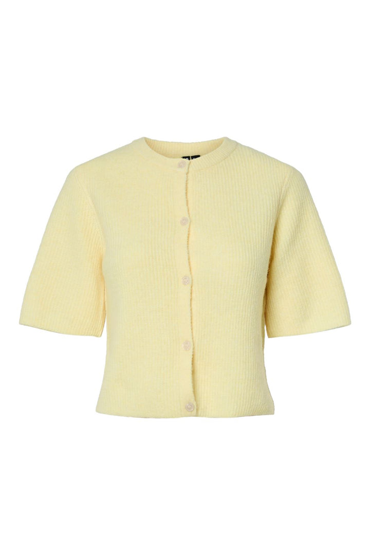 Vorbestellung - Pieces - Pcsilly Ss O-Neck Knit Cardigan - 4797583 Pale Banana Melange