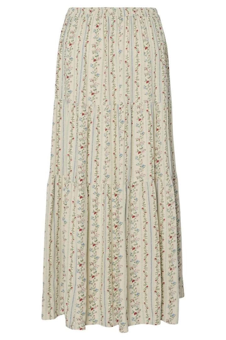 Pieces - Pctaitlyn Ankle Skirt - 4822595 Birch Striped Flower