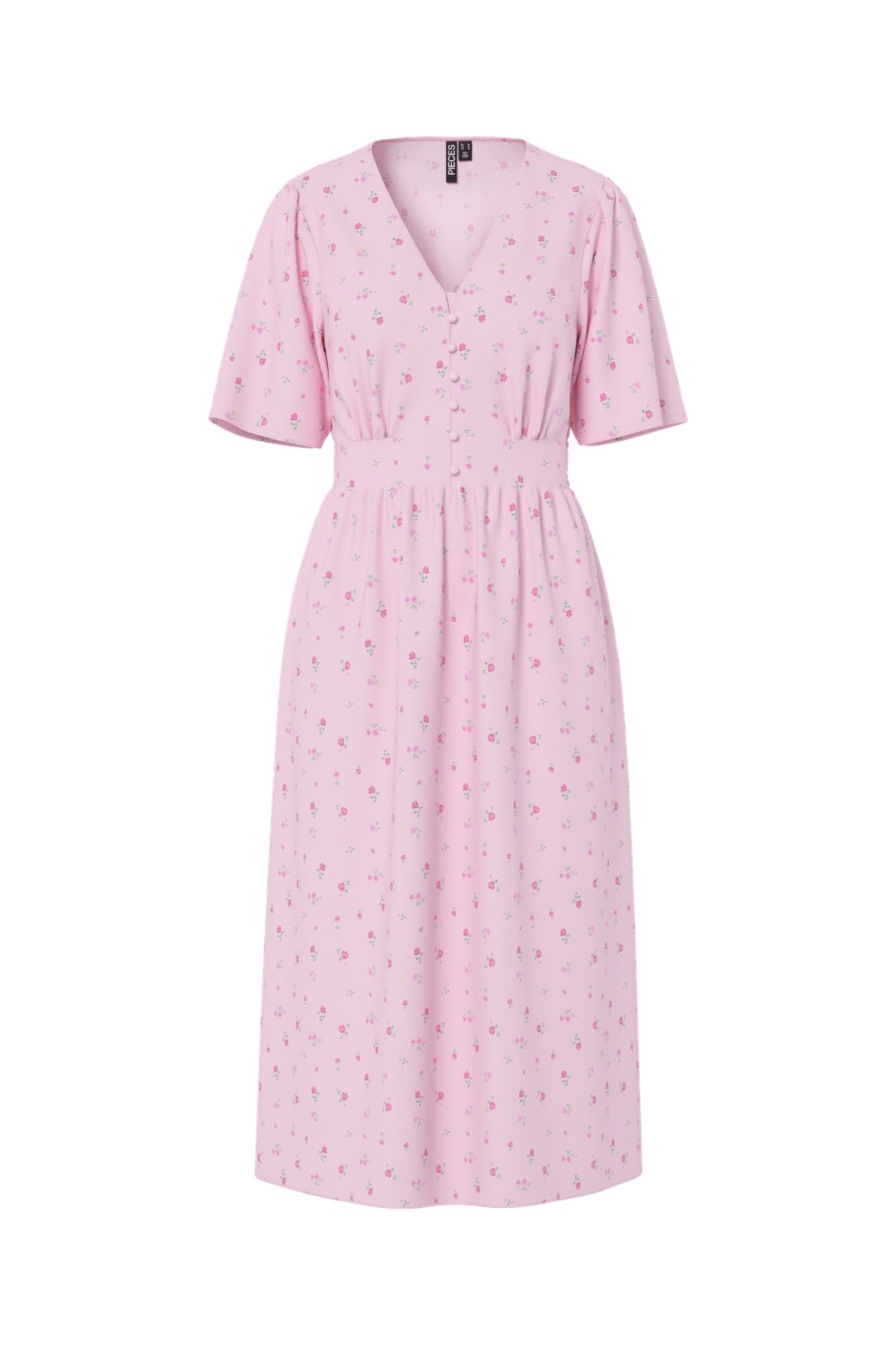 Pieces - Pctala Ss Midi Dress - 4996439 Roseate Spoonbill Flower