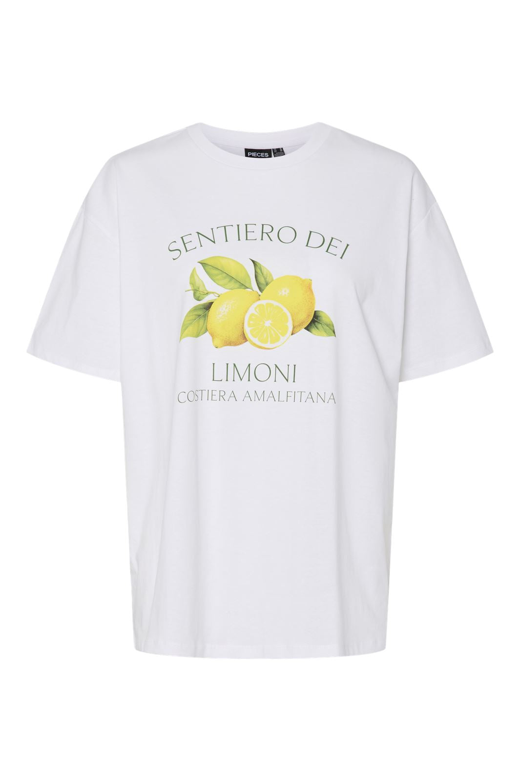 Pieces - Pcthea Ss Printed T-Shirt - 4730282 Bright White Limoni
