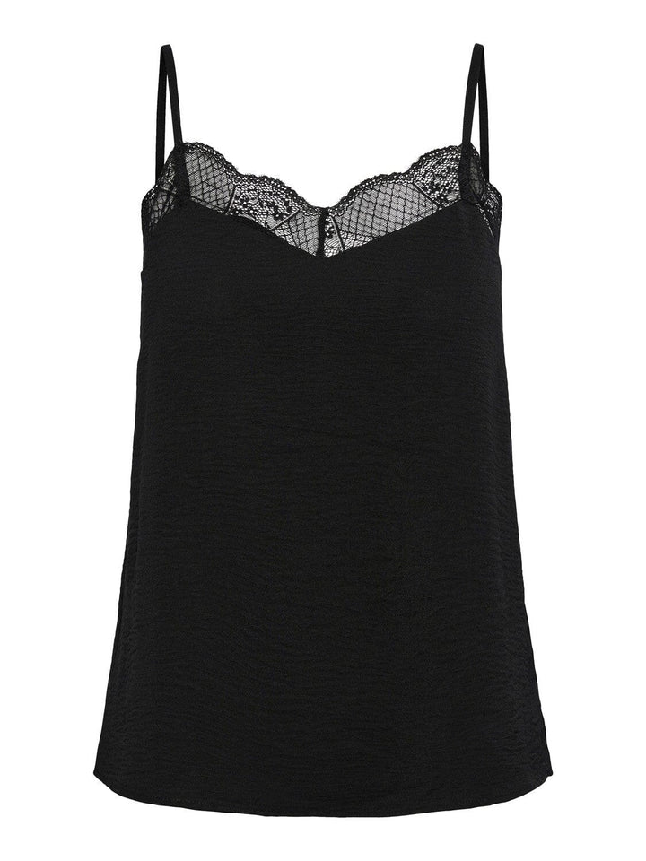 Pieces - Pctiffany Strap Lace Top Bc - Black