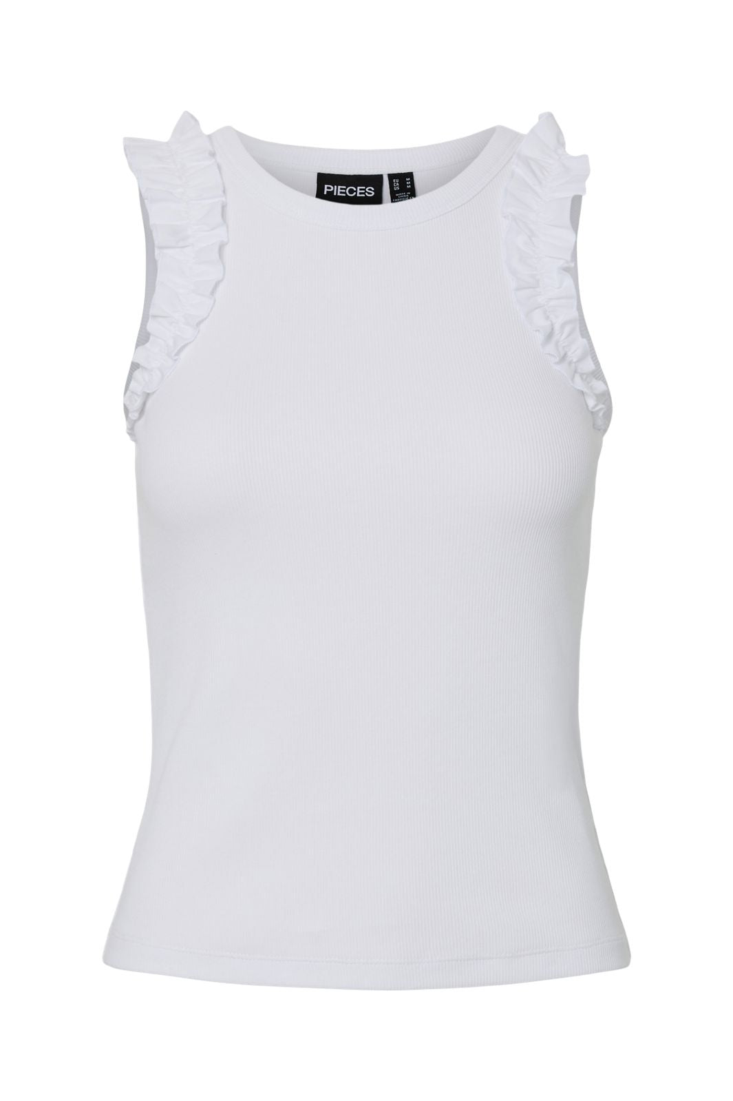 Vorbestellung - Pieces - Pctubana Frill Tank Top Pp - 4935394 Bright White