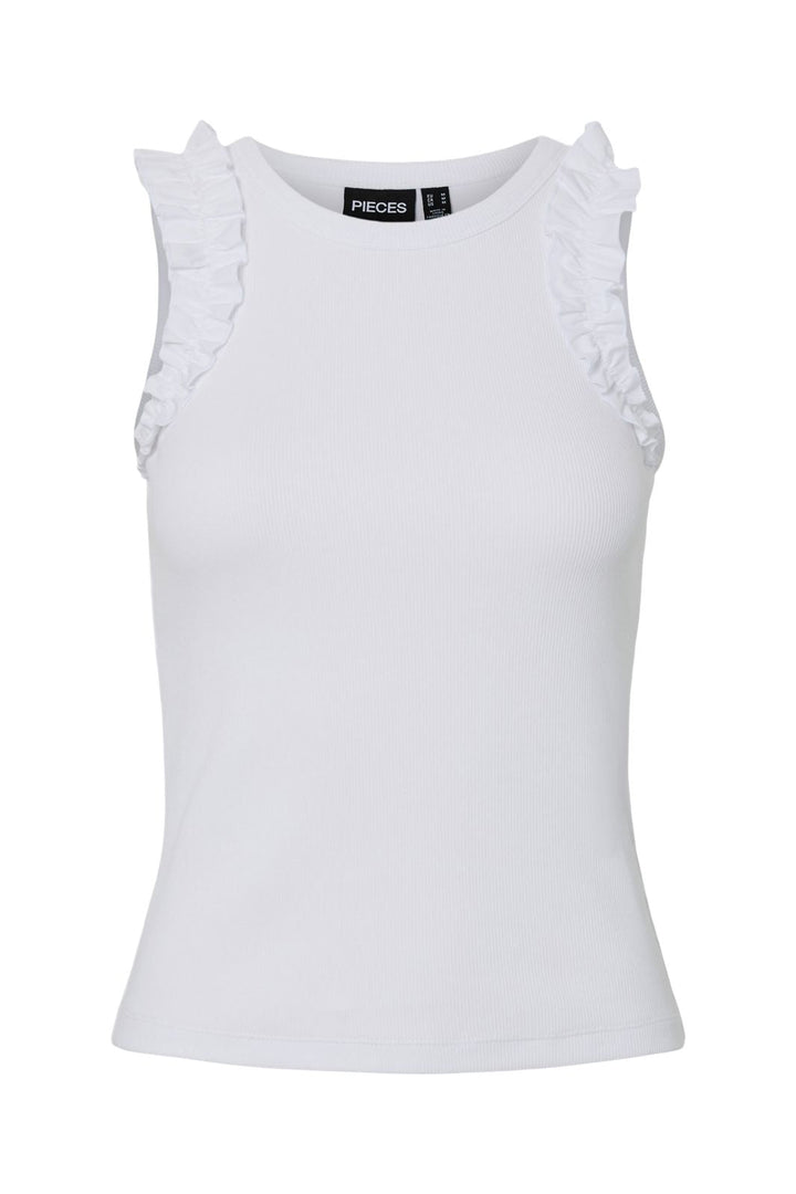 Vorbestellung - Pieces - Pctubana Frill Tank Top Pp - 4935394 Bright White