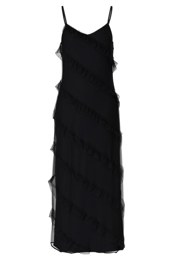 Pieces - Pctwirl Frill Maxi Strap Dress - 4735682 Black