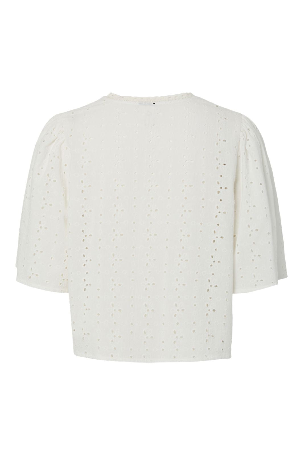Vorbestellung - Pieces - Pctyla 2/4 V-Neck Tie Top Pp - 4935352 Cloud Cream