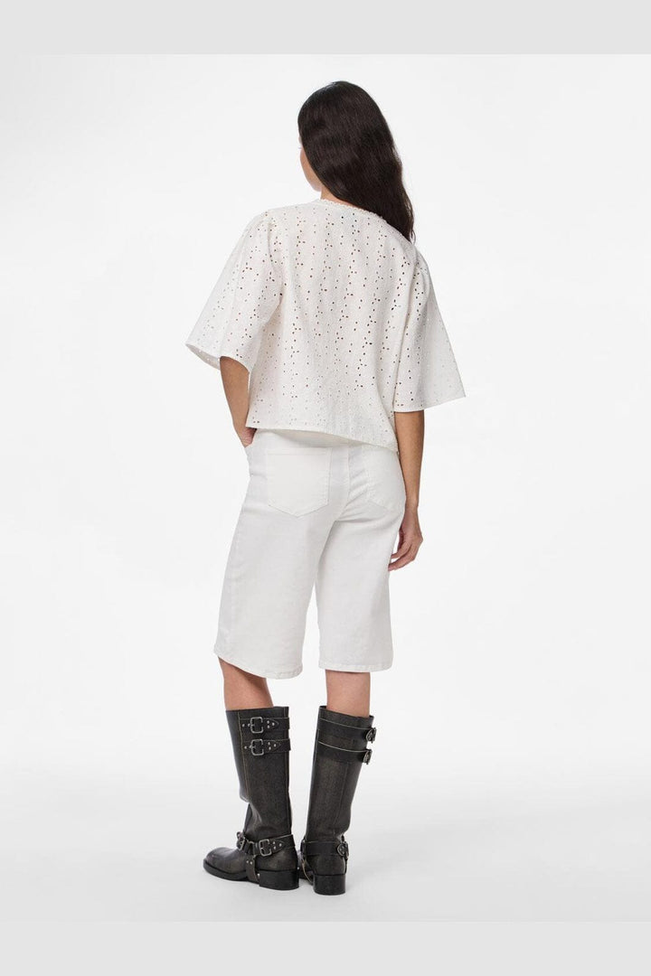 Pieces - Pctyla 2/4 V-Neck Tie Top Pp - 4935352 Cloud Cream