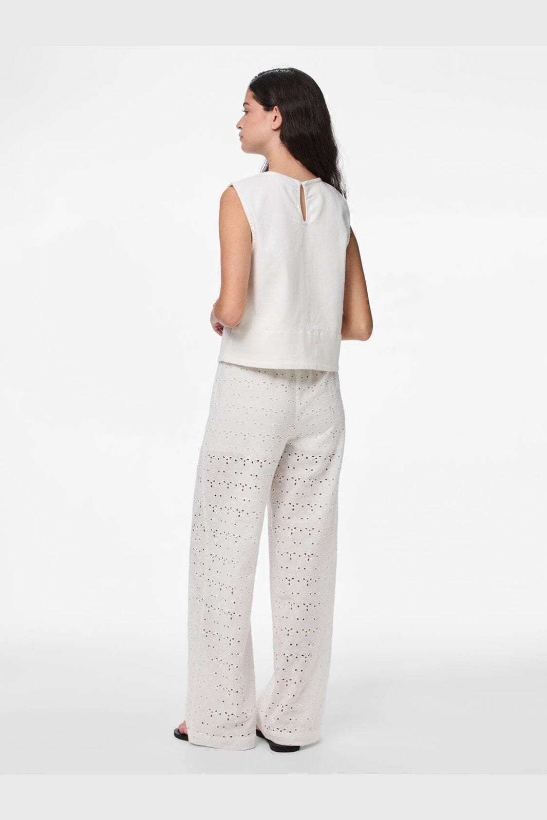 Pieces - Pctyla Wide Pants Pp - 4935355 Cloud Cream