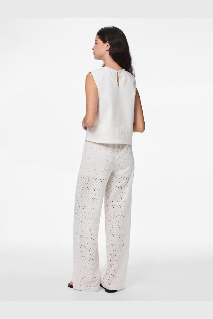 Pieces - Pctyla Wide Pants Pp - 4935355 Cloud Cream