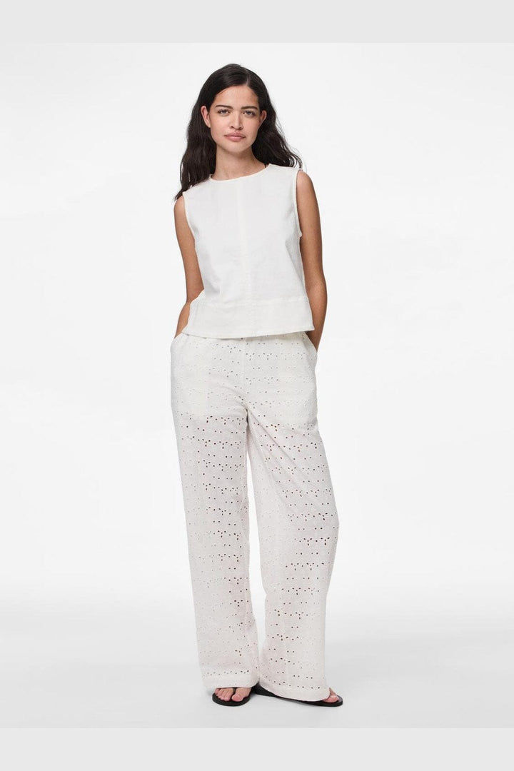 Pieces - Pctyla Wide Pants Pp - 4935355 Cloud Cream