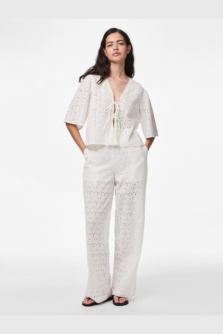 Pieces - Pctyla Wide Pants Pp - 4935355 Cloud Cream