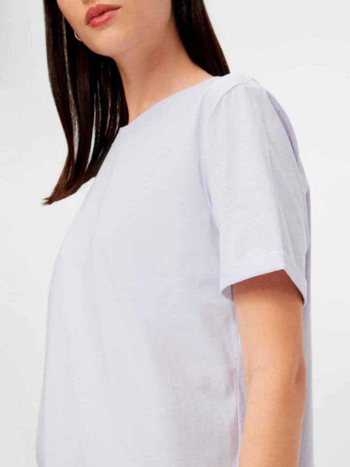 Pieces - PcRia SS Fold Up Tee - Bright white