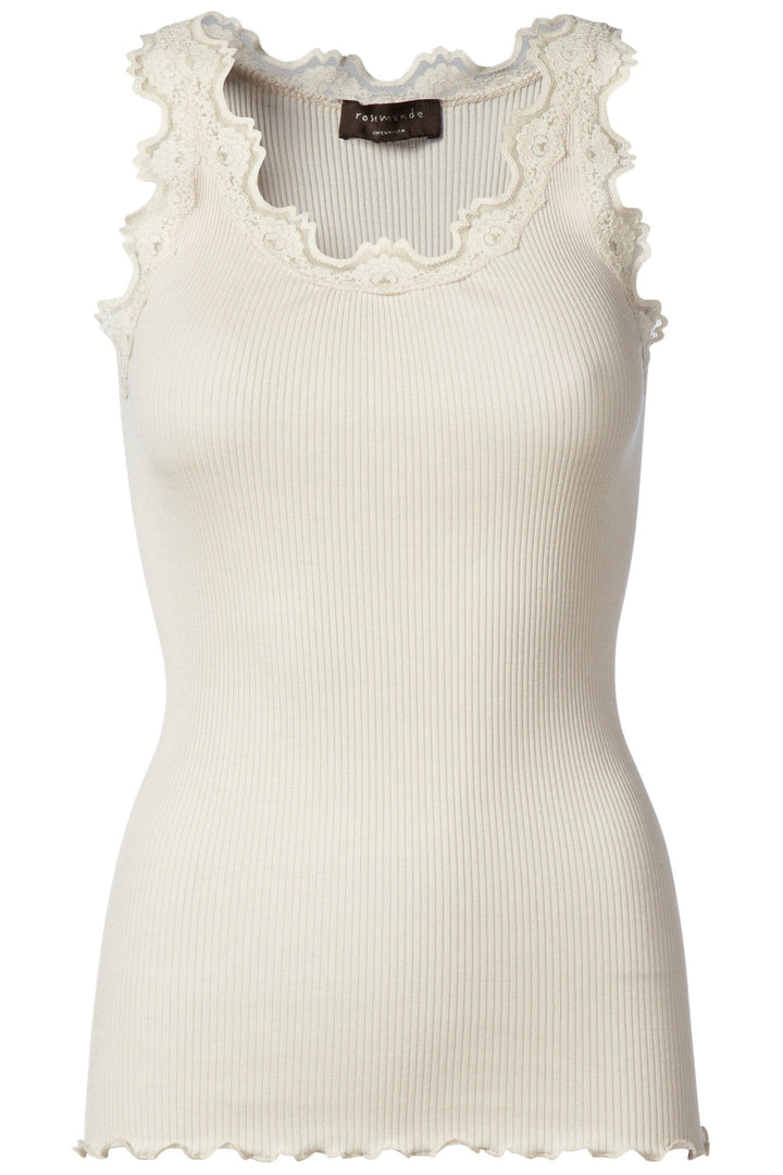 Rosemunde - Silk Top Regular w/ Vintage Lace - Soft Powder