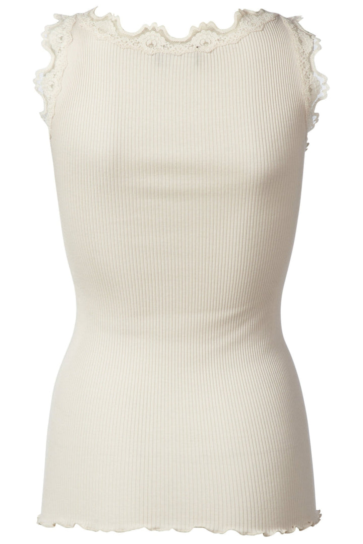 Rosemunde - Silk Top Regular w/ Vintage Lace - Soft Powder