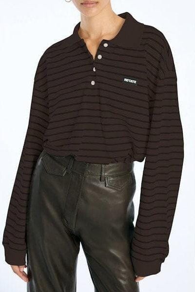 Rotate - Pique Longsleeve Polo 1160033088 - 3088 Molé Comb. 