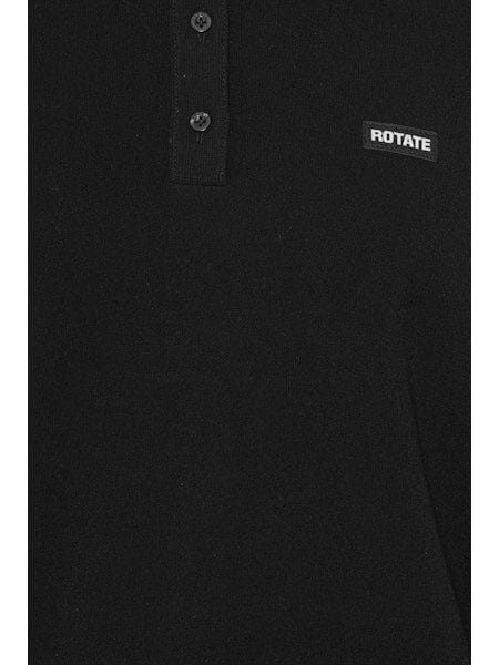 Rotate - Slinky Knit Polo 115137100 - BLACK Bluser 