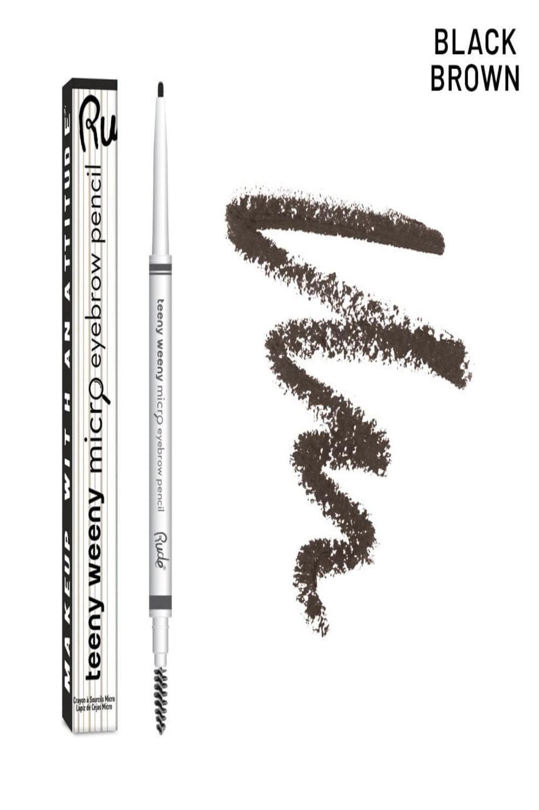 Rude Cosmetics - Teeny Weeny Micro Eyebrow Pen - Black Brown