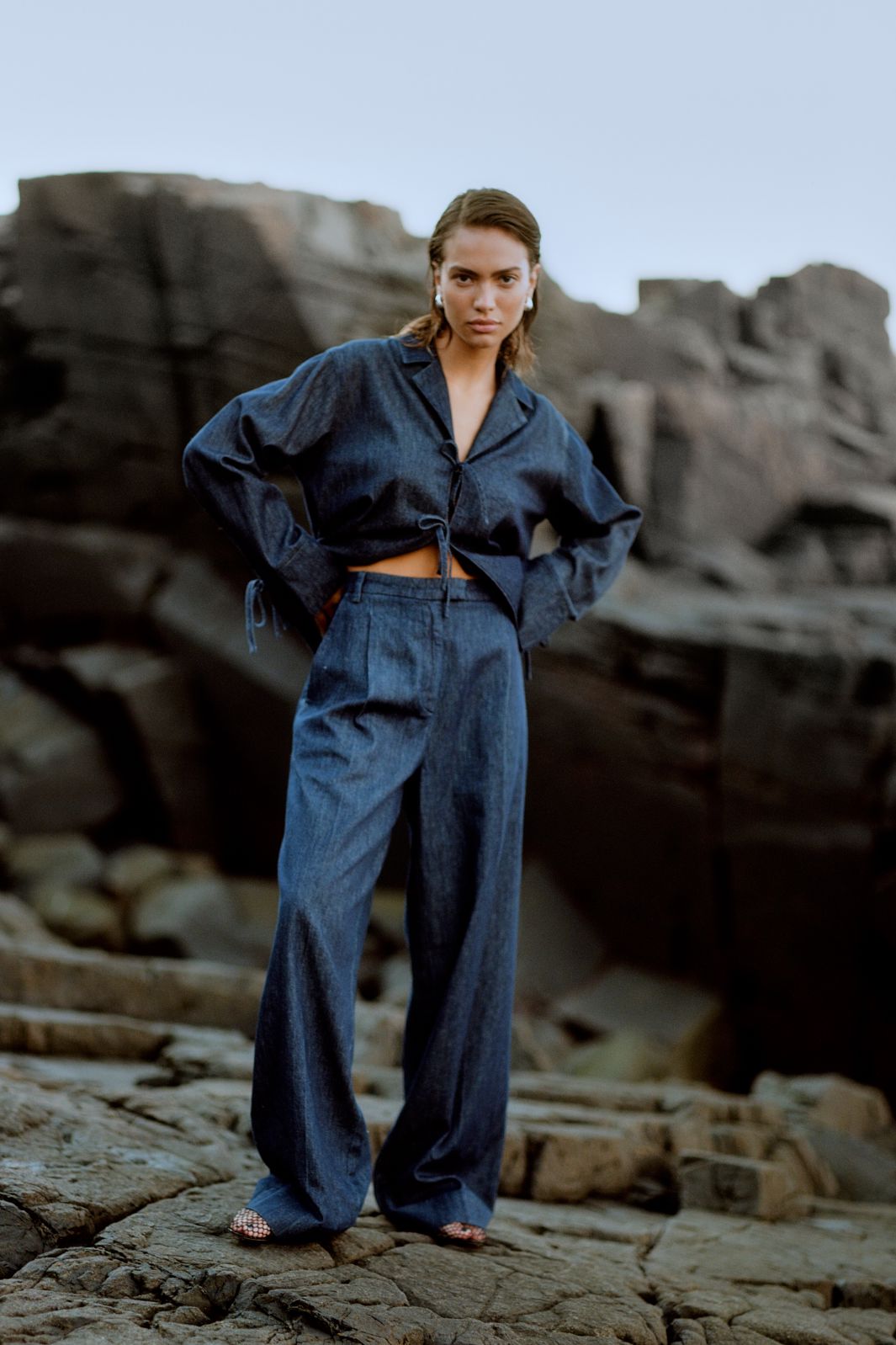 Second Female - Alluet Trousers 59671 - Dark blue denim 5998 Bukser 