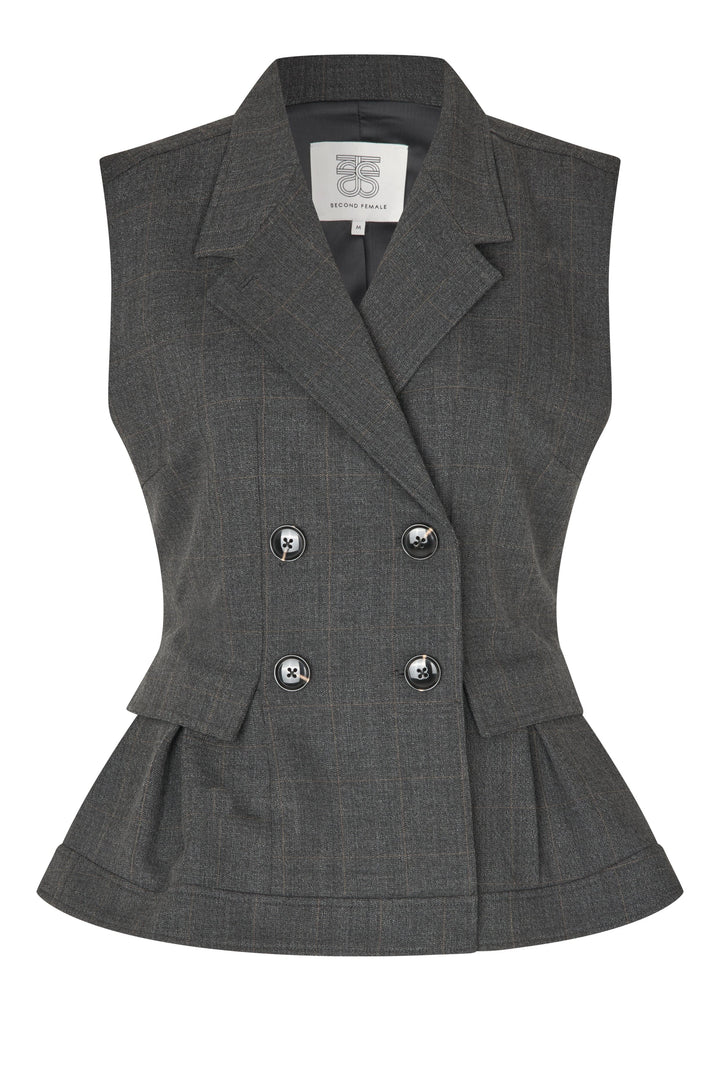 Second Female - Anjou Waistcoat 60962 - 7003 Dark grey melange Veste 