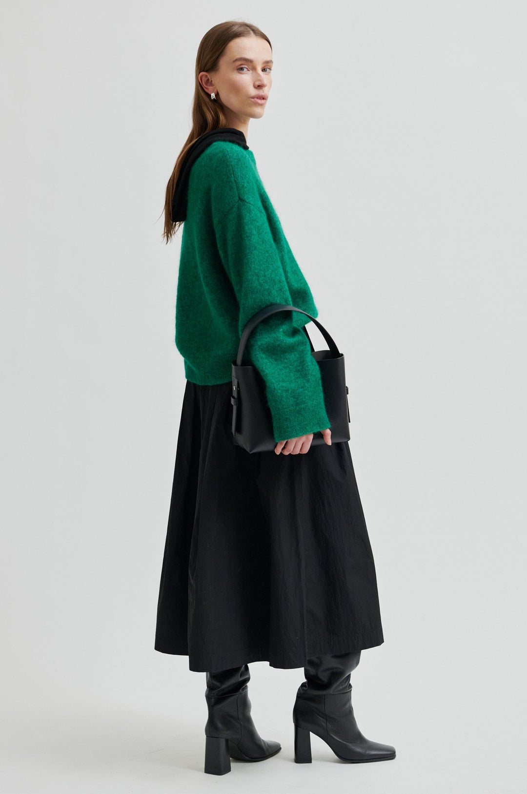 Second Female - Brook Knit Drop Shoulder O-Neck 58894 - 4026 Lush Meadow Strikbluser 