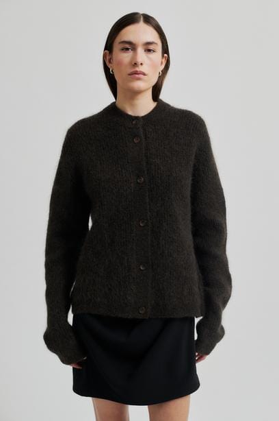 Second Female - Brook Knit Rib Cardigan 57878 - 6133 Mulch