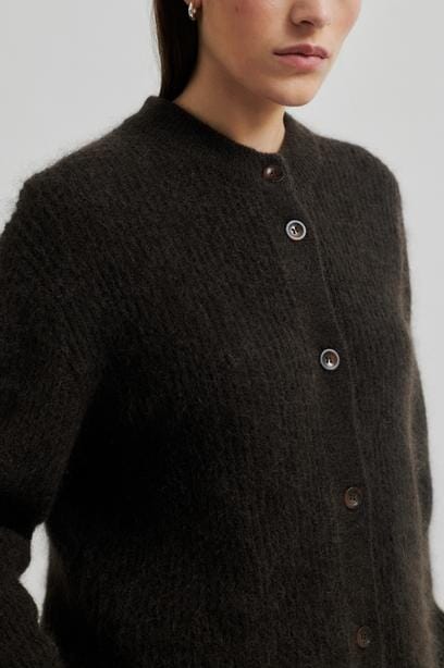 Second Female - Brook Knit Rib Cardigan 57878 - 6133 Mulch