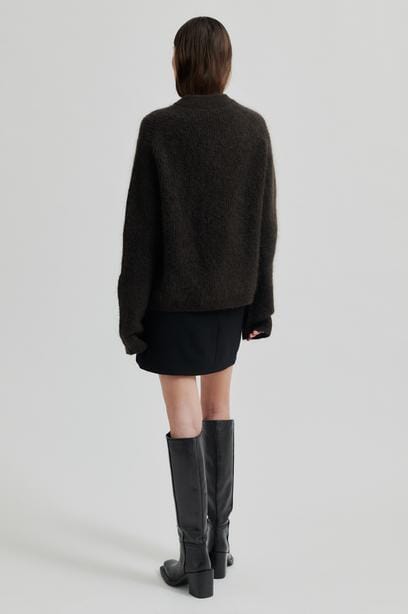 Second Female - Brook Knit Rib Cardigan 57878 - 6133 Mulch