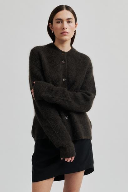 Second Female - Brook Knit Rib Cardigan 57878 - 6133 Mulch