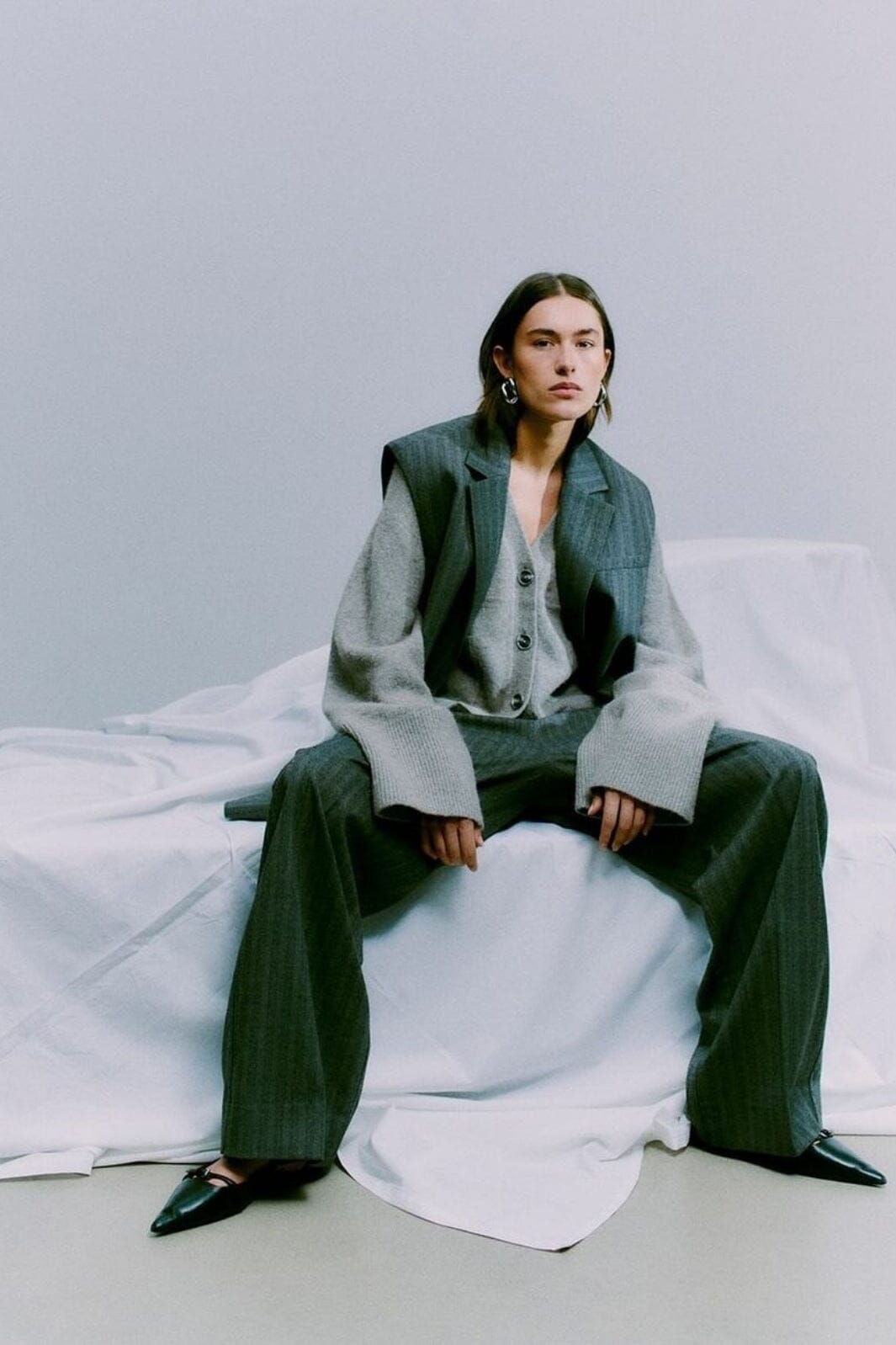 Second Female - Hollanda Trousers - Dark grey melange