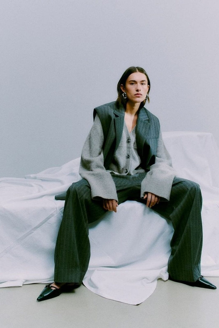 Second Female - Hollanda Trousers - Dark grey melange