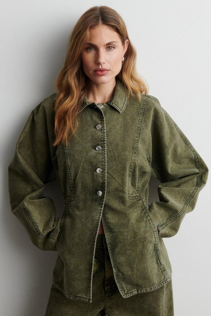 Second Female - Jaye Denim Jacket 60966 - 4117 Green Denim Jakker 