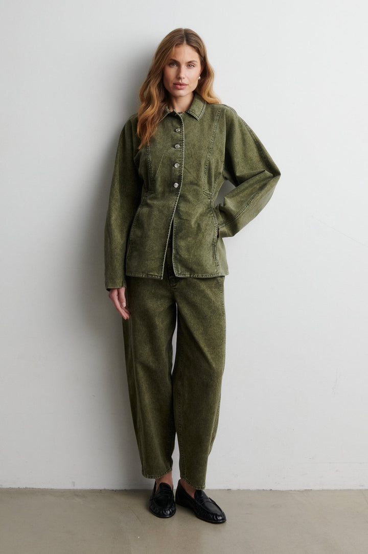 Second Female - Jaye Denim Jacket 60966 - 4117 Green Denim Jakker 