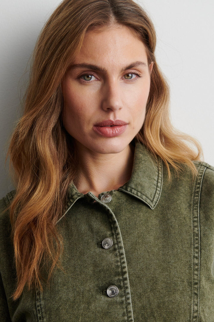Second Female - Jaye Denim Jacket 60966 - 4117 Green Denim Jakker 