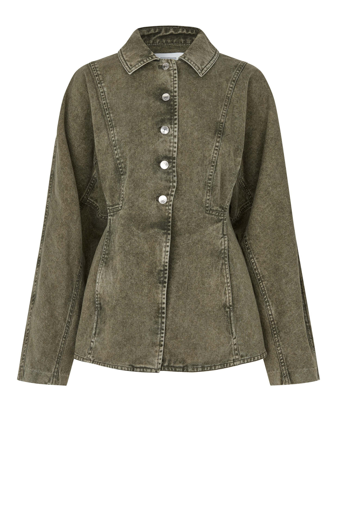 Second Female - Jaye Denim Jacket 60966 - 4117 Green Denim Jakker 
