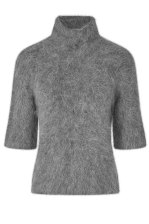 Second Female - Karla Knit SS 59913 - 7003 Dark grey melange Strikbluser 