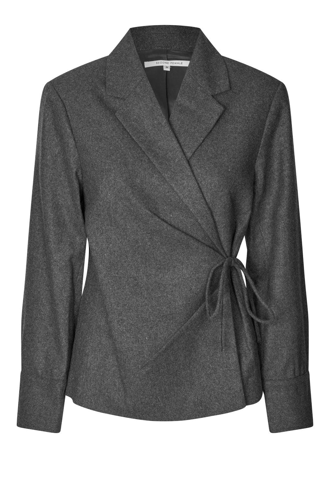 Second Female - Milea Wrap Shirt 60267 - 7003 Dark grey melange Skjorter 