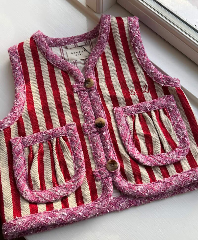 Sissel Edelbo - Como Mini Vest Se 2055 - Red Stripes Veste 