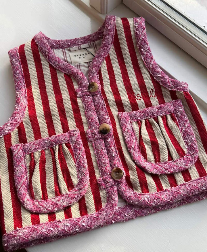 Sissel Edelbo - Como Mini Vest Se 2055 - Red Stripes Veste 