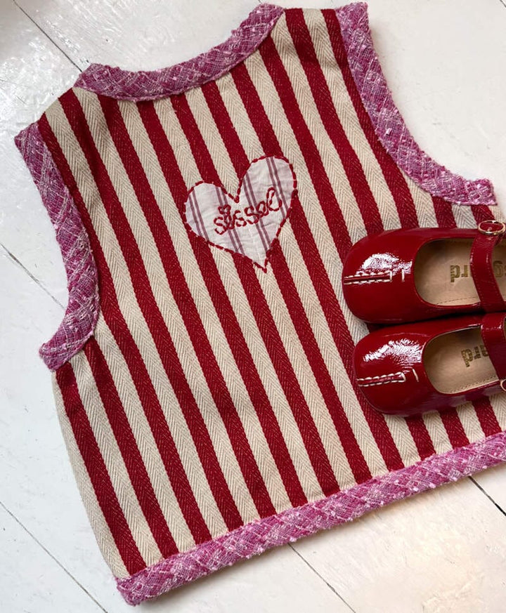 Sissel Edelbo - Como Mini Vest Se 2055 - Red Stripes Veste 