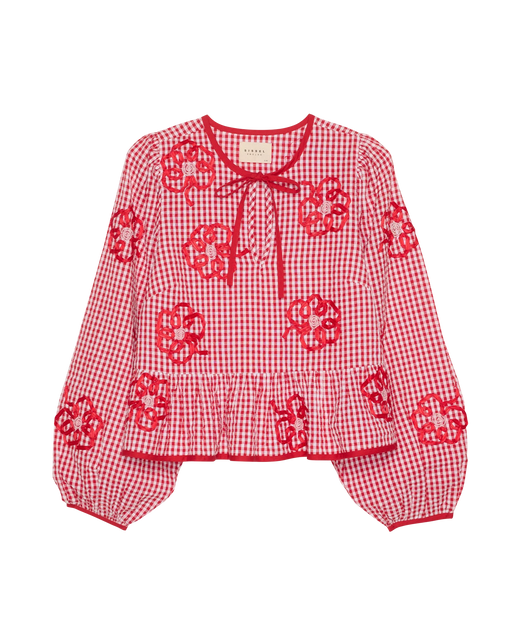 Sissel Edelbo - Sunny Top SE 1914 - Red Checks Bluser 