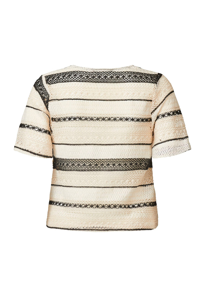 Sisters Point - Elasa-Ss - 119 Cream/Black T-shirts 