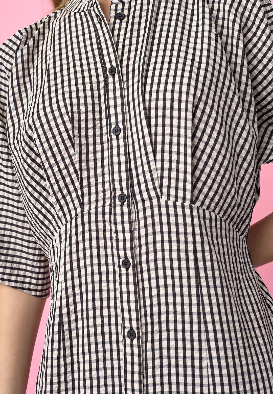 Sisters Point - Eleo-Dr1 20053 - 840 - Cream/Black Check Kjoler 