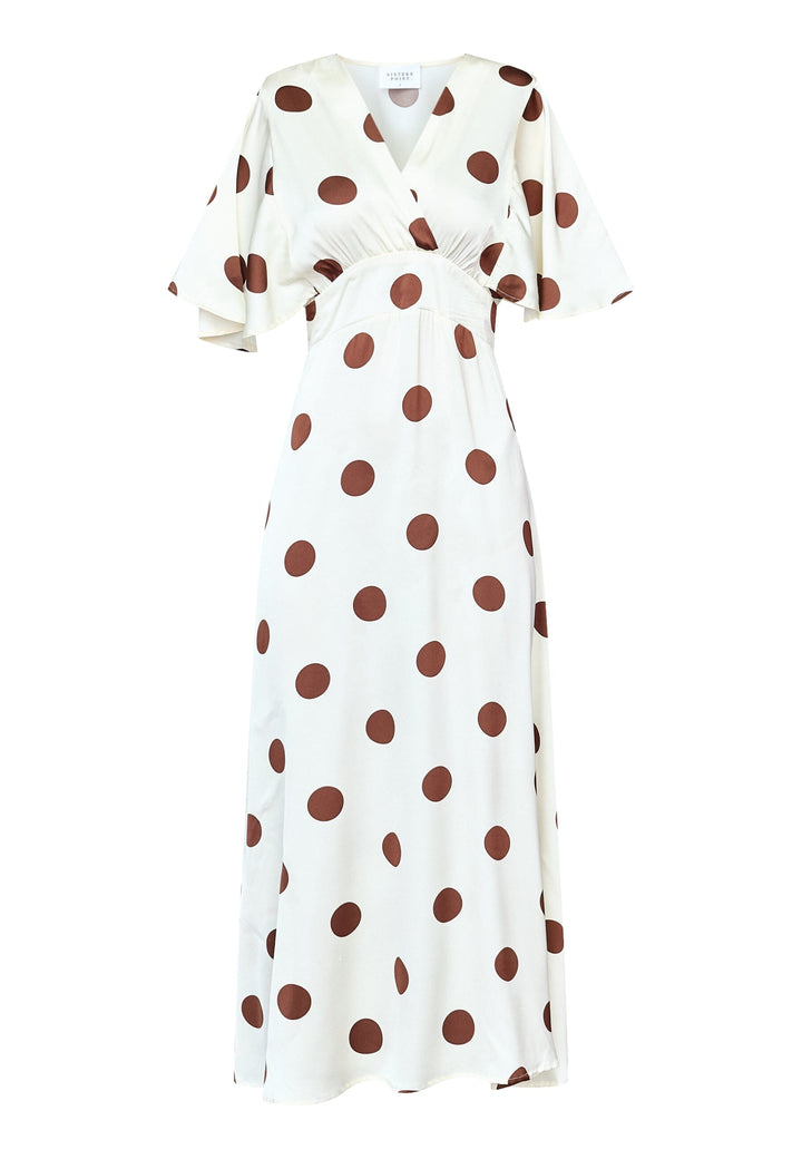 Sisters Point - Gisela-Dr34 20106 - 803 - Cream/Brown Dots Kjoler 