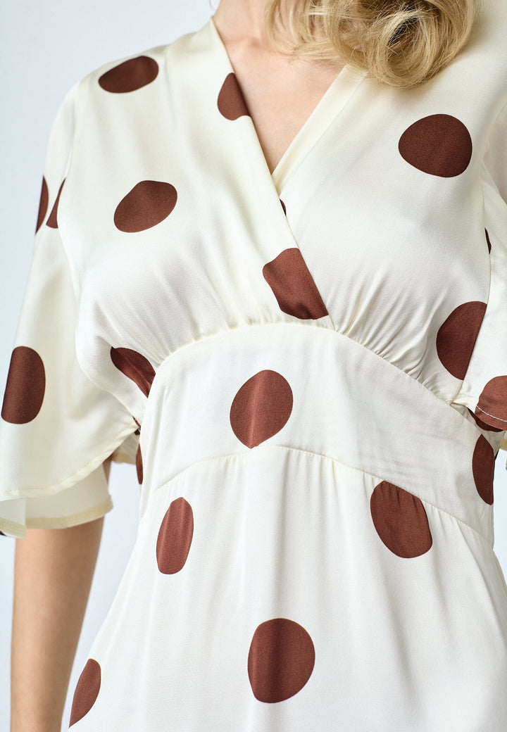 Sisters Point - Gisela-Dr34 20106 - 803 - Cream/Brown Dots Kjoler 