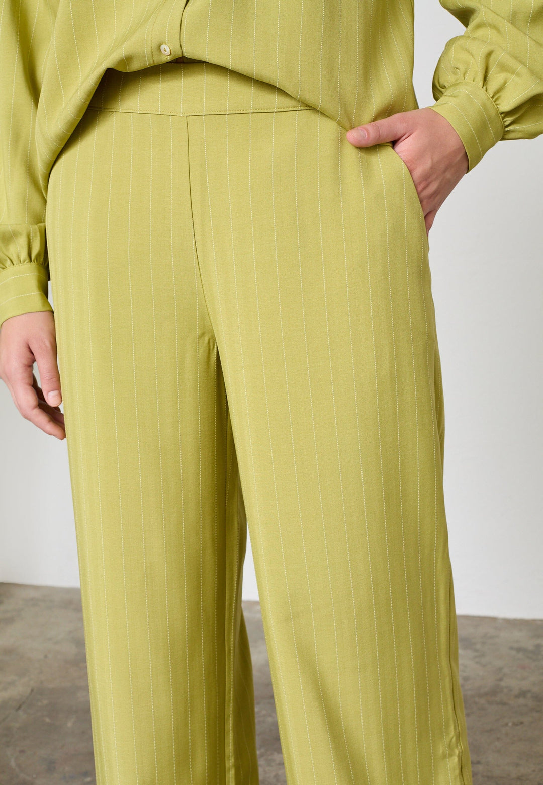 Sisters Point - Verina-Pa6 19503 - 330 - Lime Pinstripe Bukser 