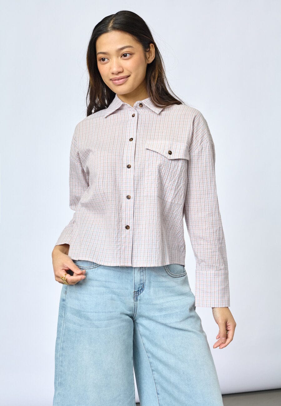 Sisters Point - Vibeke-Sh 19967 - 840 - Soft Rose Check Skjorter 