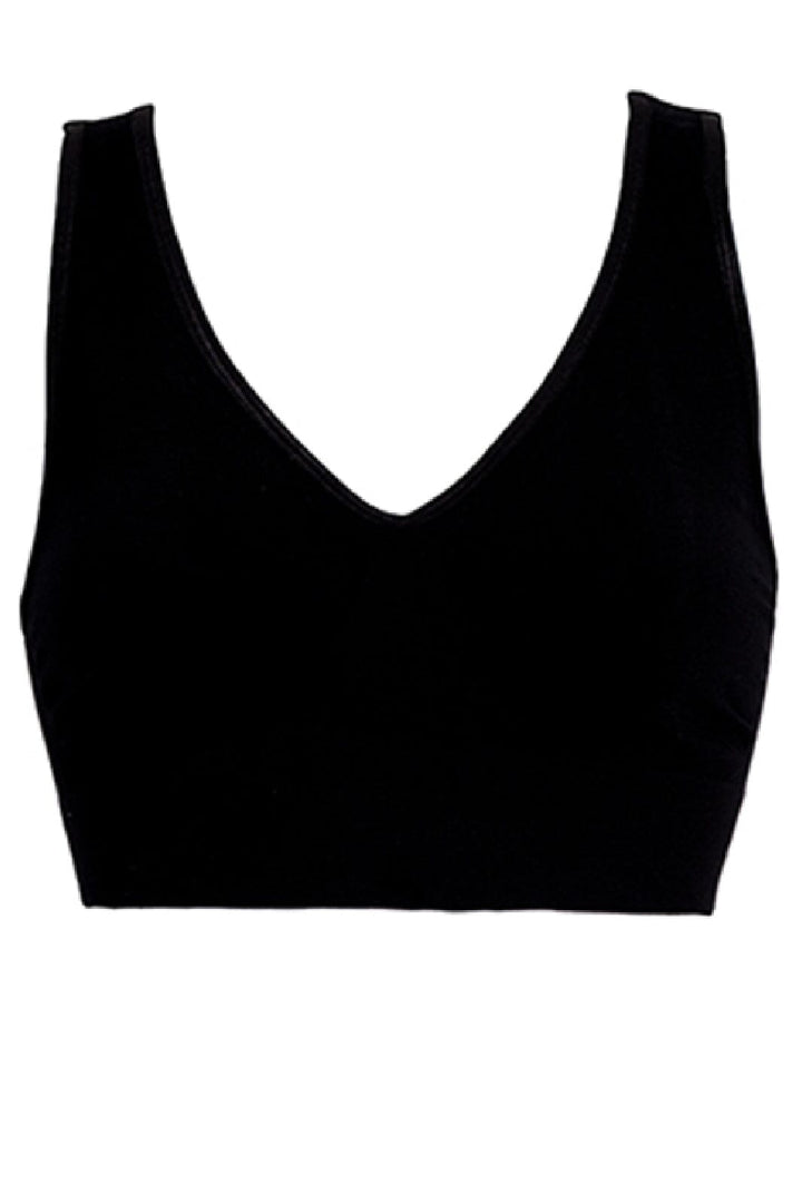 Soft basic - Haily Bra top wide strap 2 pak - black