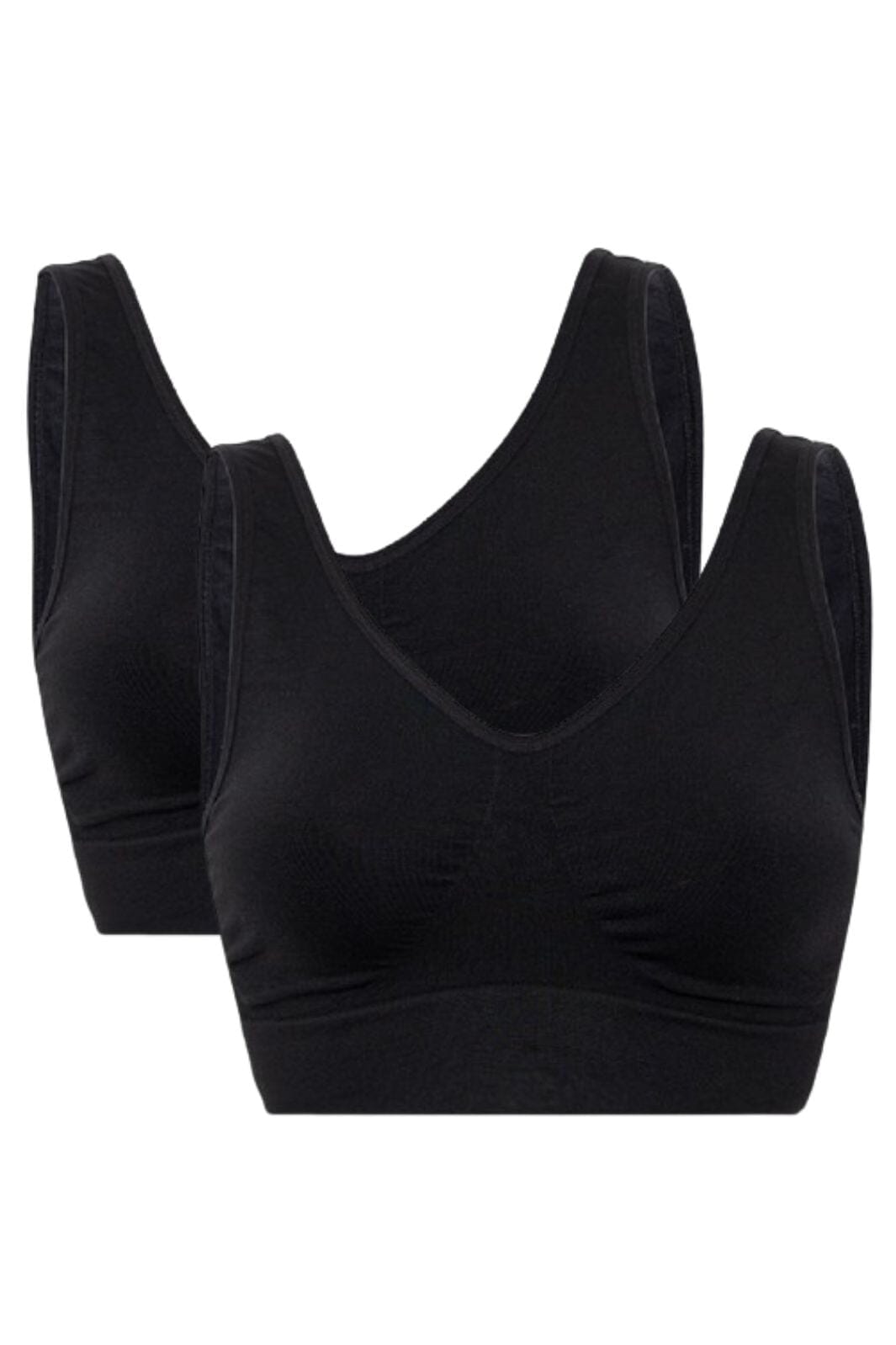 Soft basic - Haily Bra top wide strap 2 pak - black