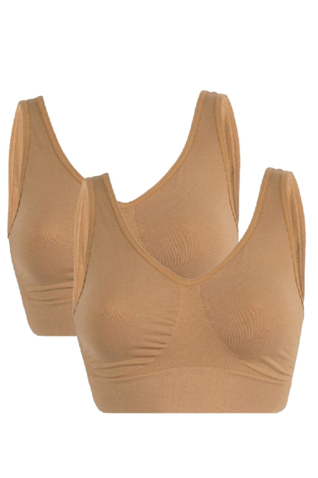 Soft basic - Haily Bra top wide strap 2 pak - nude